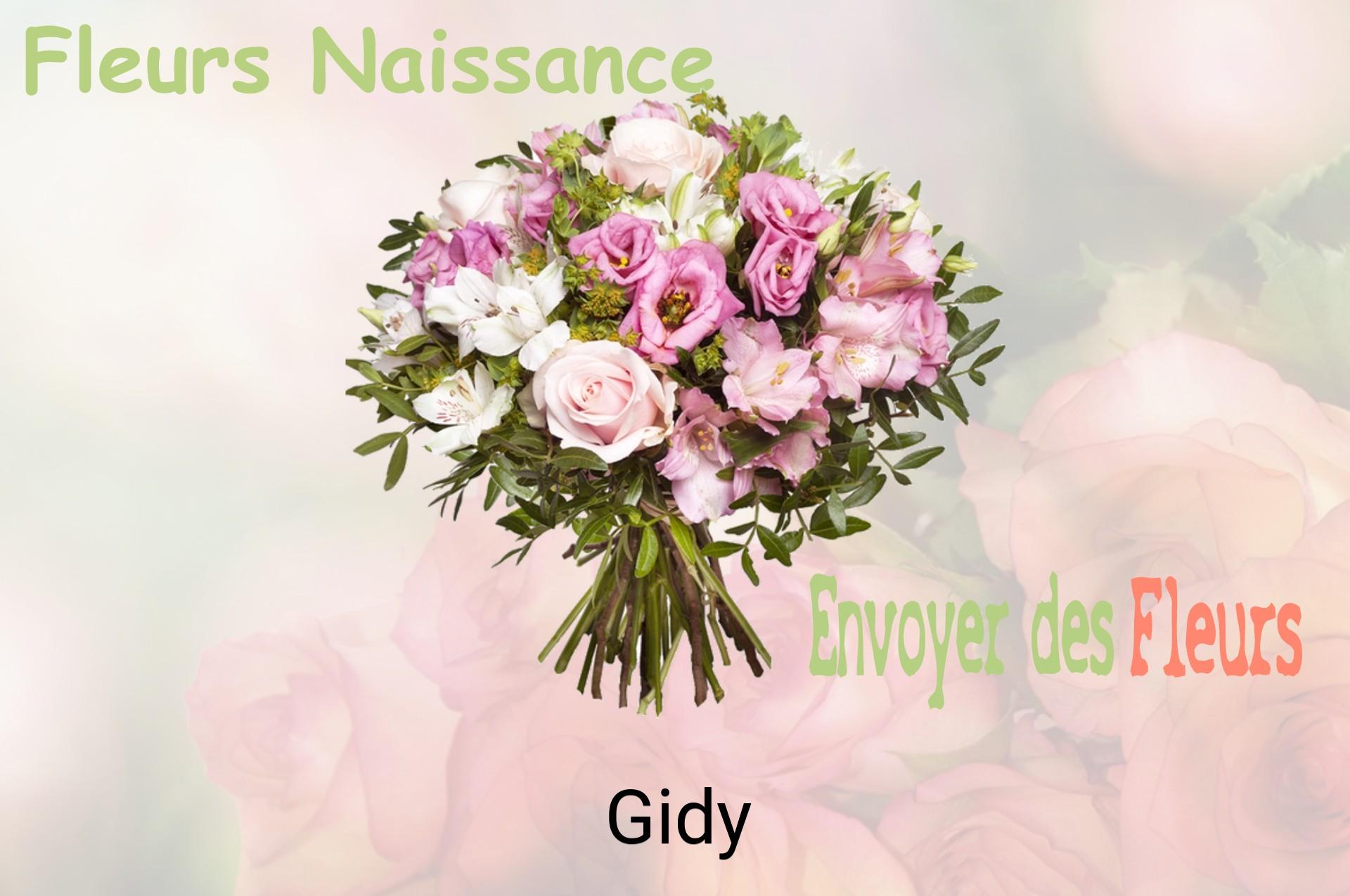 Bouquet de fleurs de naissance livré à Gidy